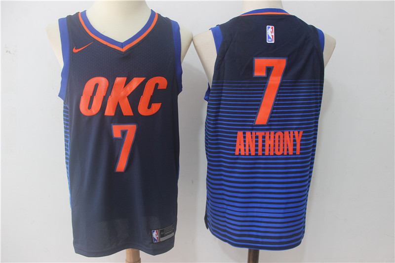 Men Oklahoma City Thunder #7 Anthony Blue OKC NBA Jerseys